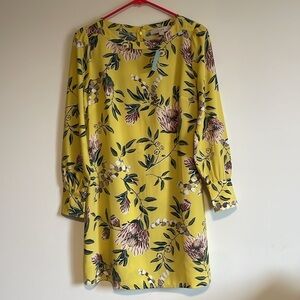 NWT Loft Floral Dress Easter Spring Shift  4 Petite Yellow Feminine Norm